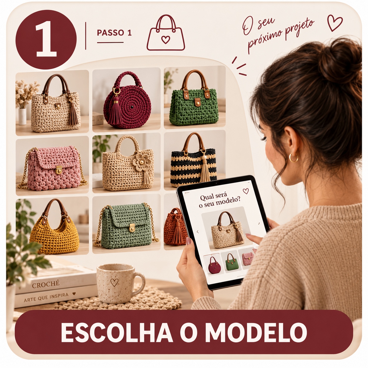 Referência visual completa do passo 1